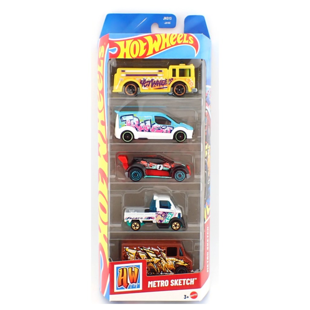 Hot Wheels Metro Sketch 5 db-os kisautó szett 1/64 – Mattel kép 1