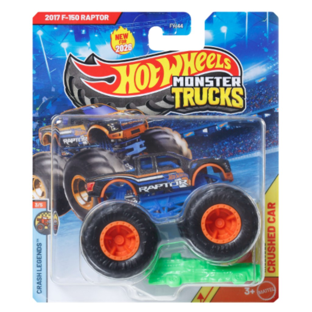 Hot Wheels Monster Trucks: 2017 Ford F-150 Raptor monster kisautó 1/64 – Mattel kép 1