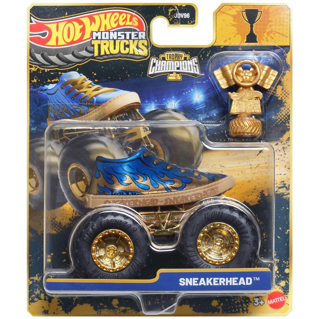 Hot Wheels Monster Trucks: Sneakerhead bajnok kisautó serleggel 1/64 – Mattel kép 1