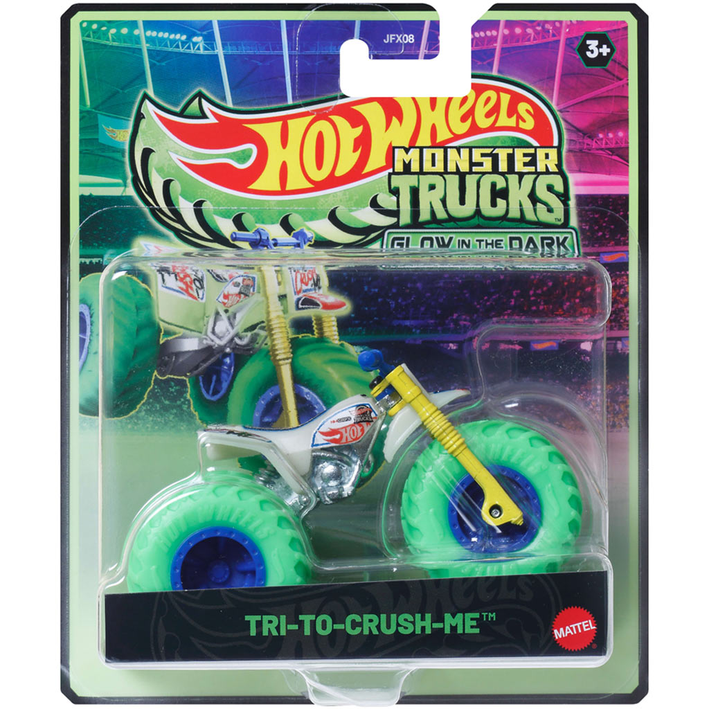 Hot Wheels Monster Trucks: Try-To-Crush-Me sötétben világító kisautó 1/64 - Mattel kép 1