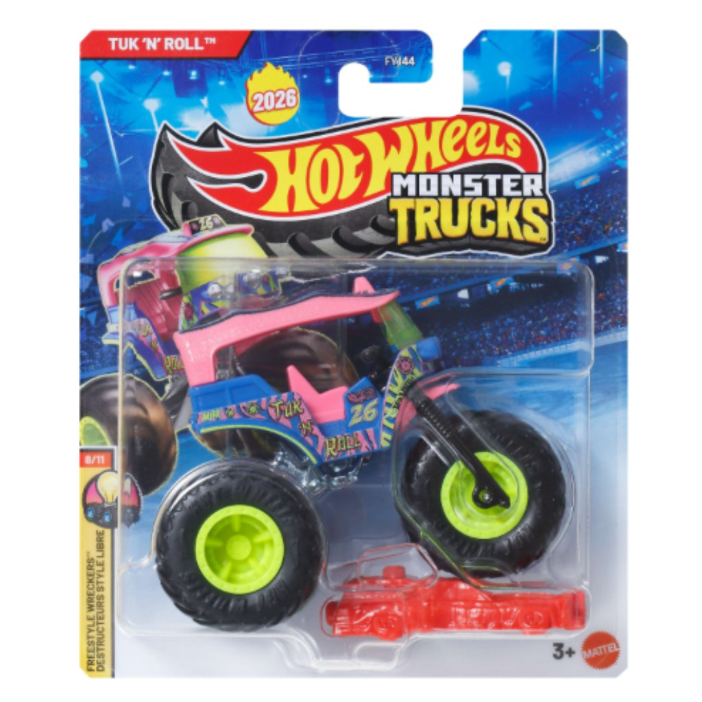 Hot Wheels Monster Trucks: Tuk ’N’ Roll monster kisautó 1/64 – Mattel kép 1