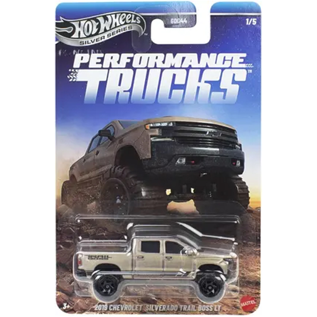 Hot Wheels Silver Series: 2019 Chevrolet Silverado Trail Boss LT kisautó 1/64 - Mattel kép 1