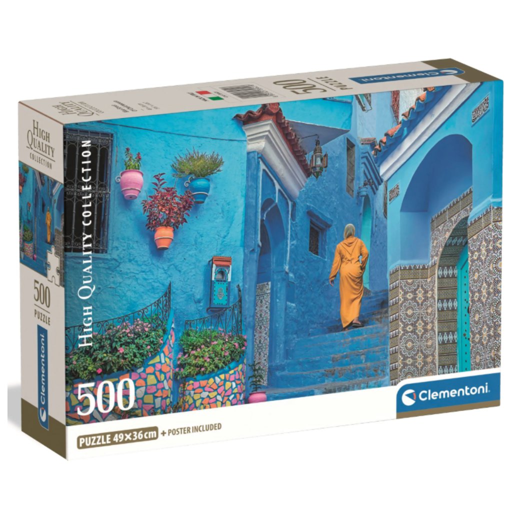 Chefchaouen kék utcája puzzle 500 db-os kép 1