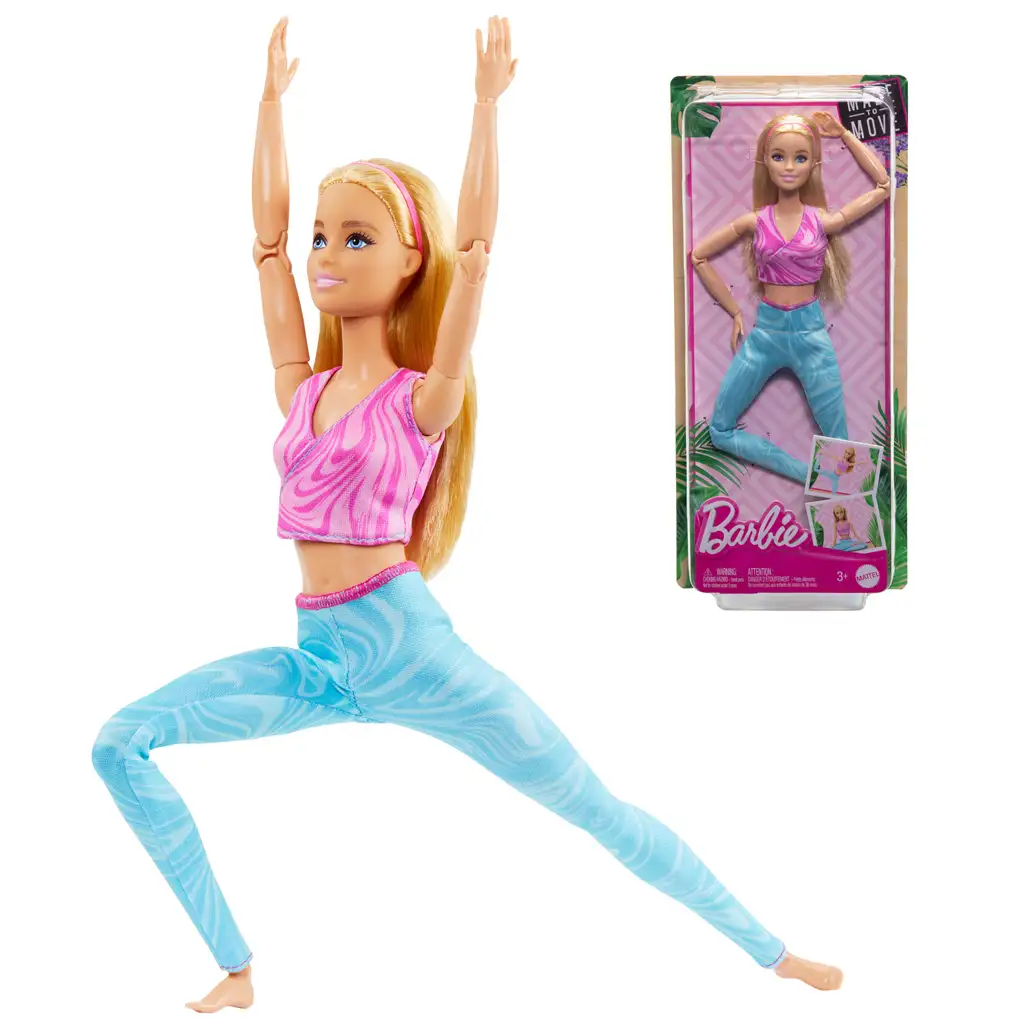 Barbie: Hajlékony jóga baba szőke hajjal - Mattel kép 1