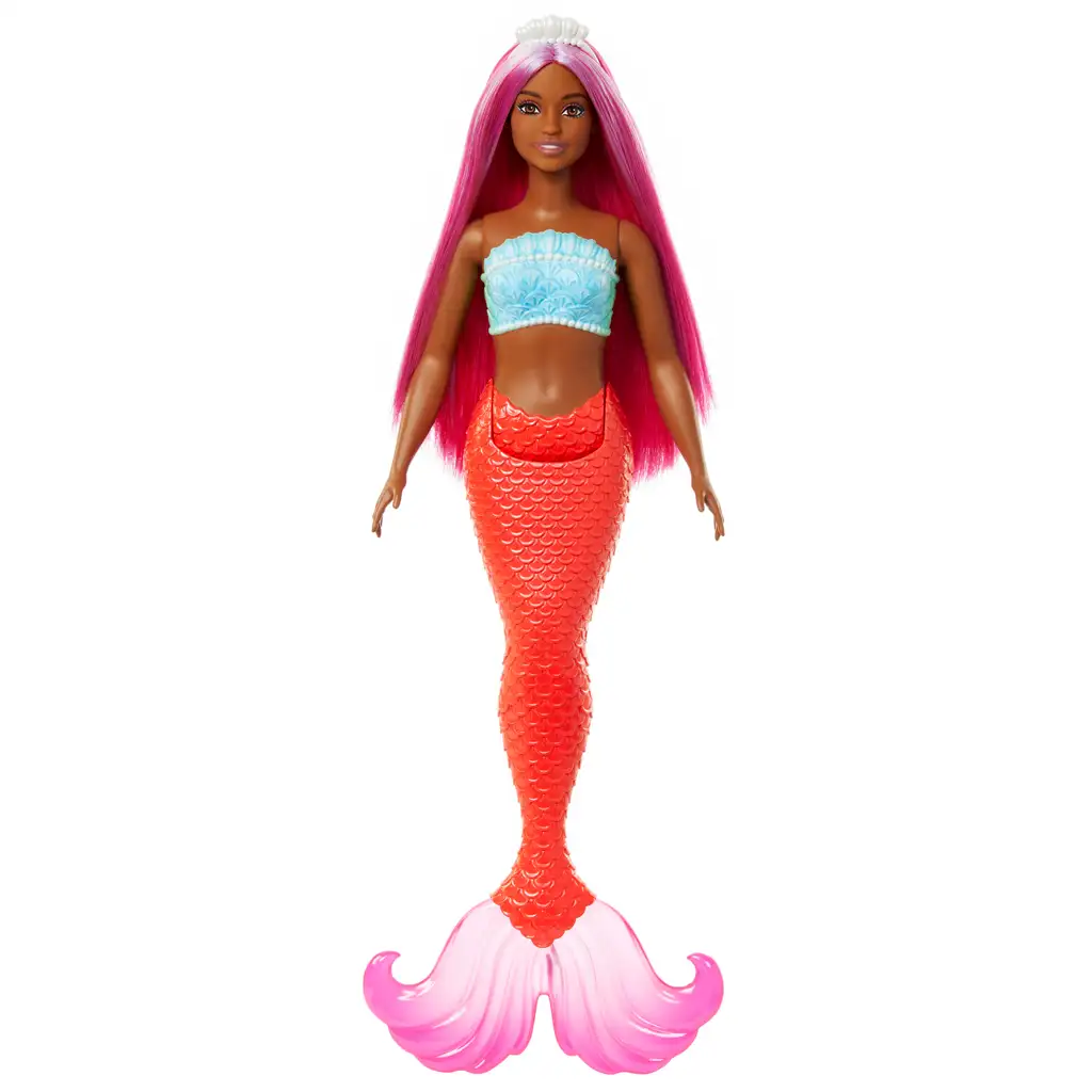 Barbie Dreamtopia: Sellő baba rózsaszín hajjal és korallszínű uszonnyal - Mattel kép 2