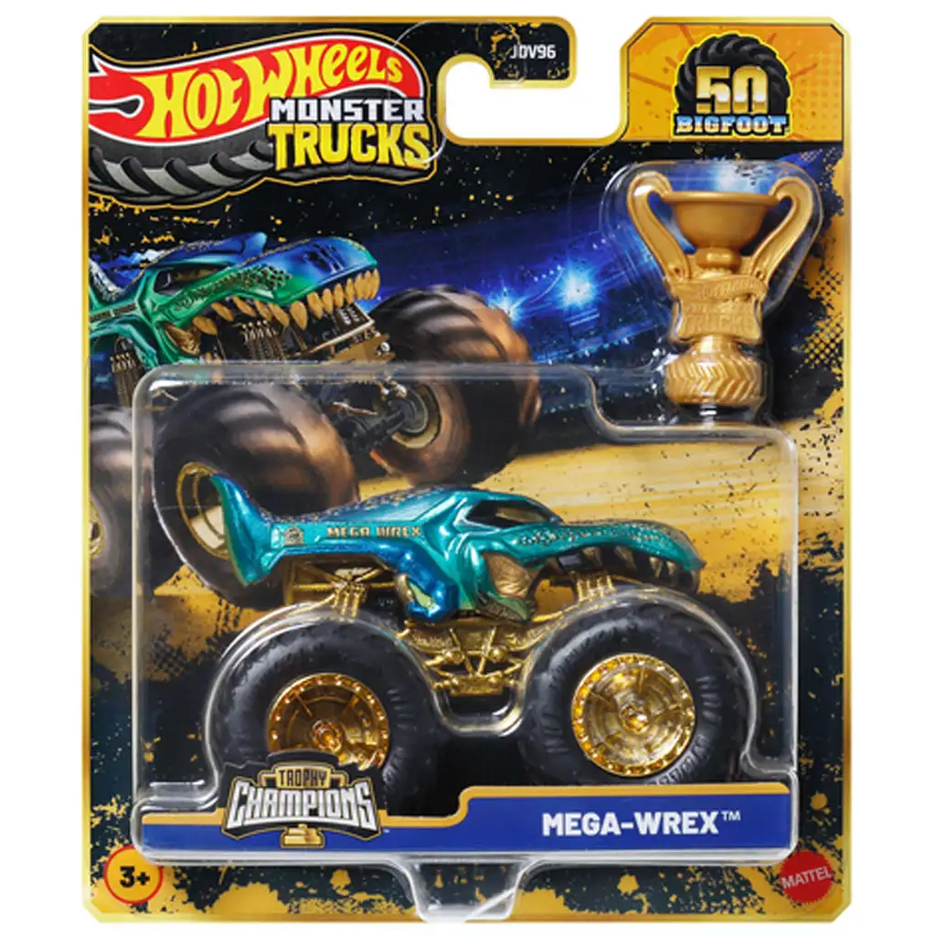 Hot Wheels Monster Trucks: Mega-Wrex bajnok kisautó serleggel 1/64 - Mattel kép 1