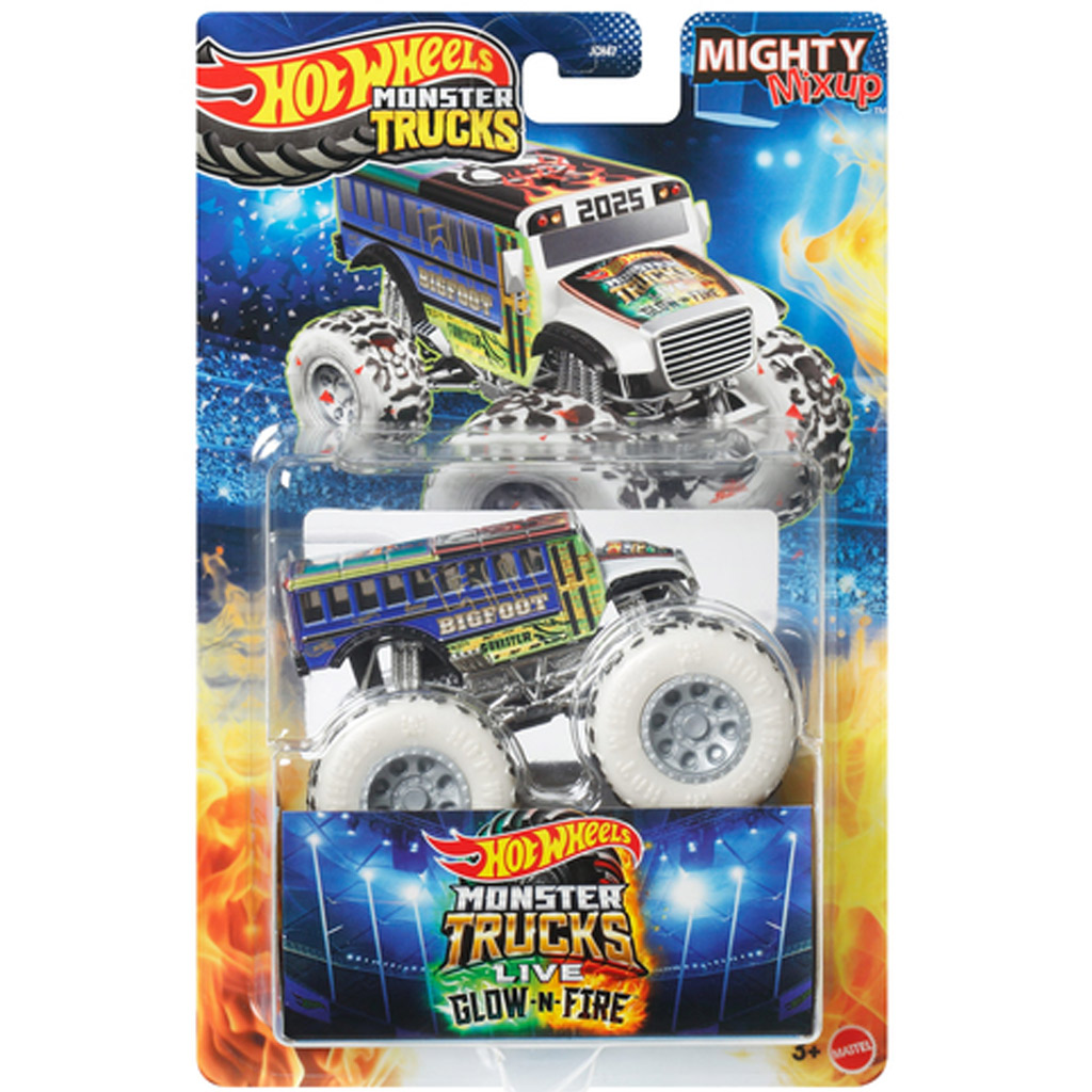 Hot Wheels Monster Trucks: Glow-n-Fire Live kisautó 1/64 - Mattel kép 1