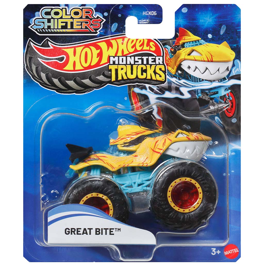 Hot Wheels Monster Truck: Great Bite színváltós kisautó 1/64 - Mattel kép 1