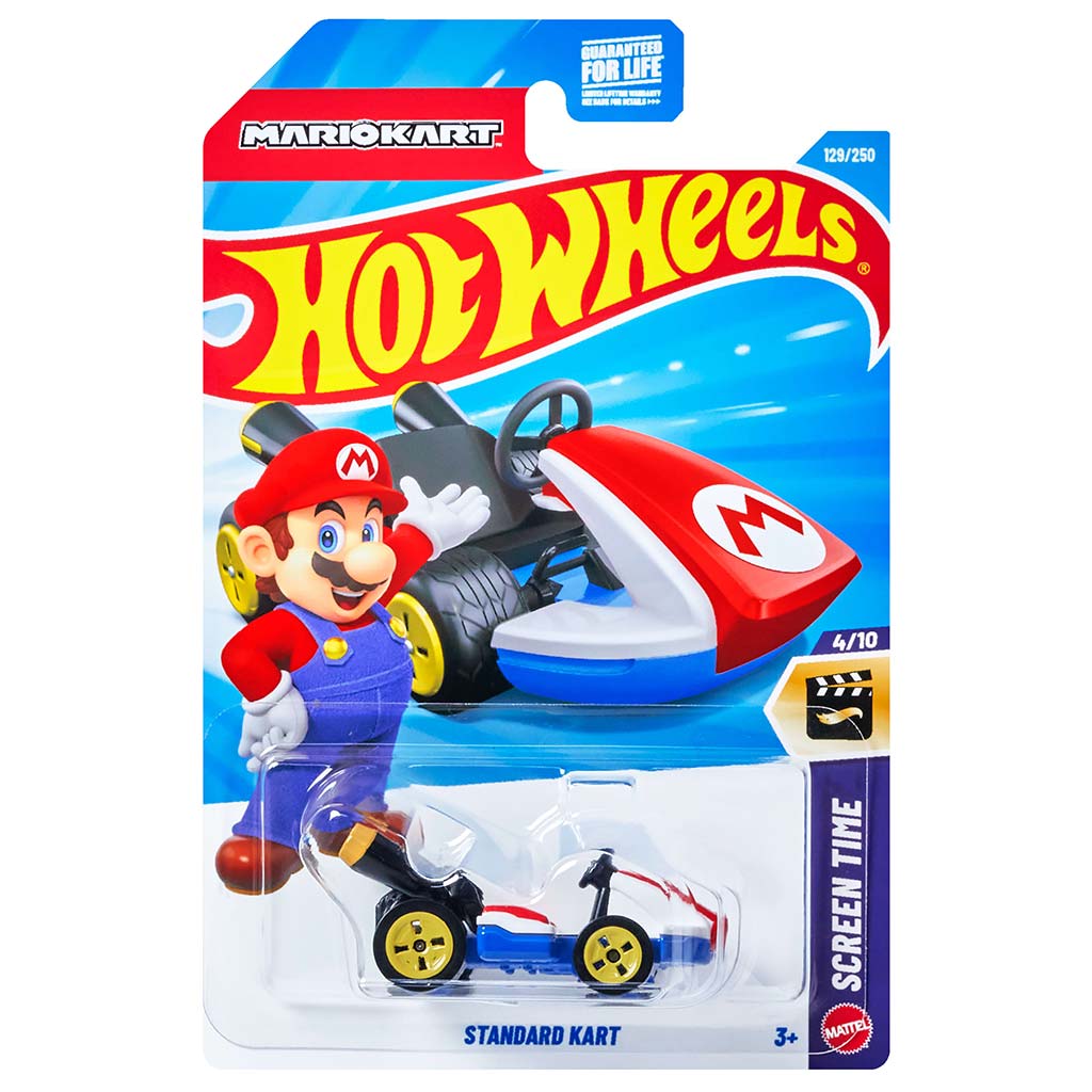 Hot Wheels: Standard Mario Kart kisautó 1/64 - Mattel kép 1