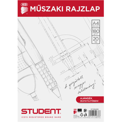 Ico: Student műszaki rajzlap ajándék iratgyűjtőben A/4 kép 1