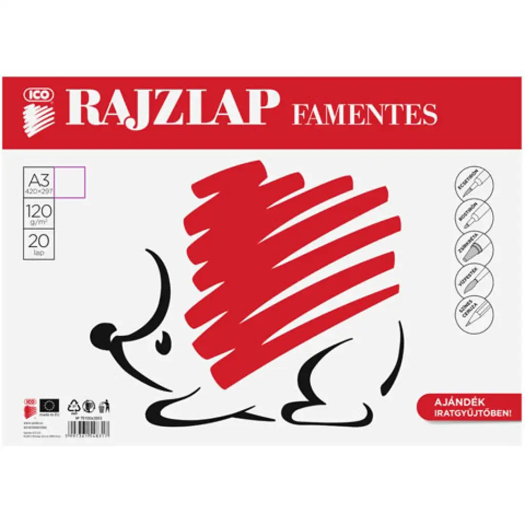Ico: Süni famentes rajzlap A/3-as méretben 20 lap kép 1