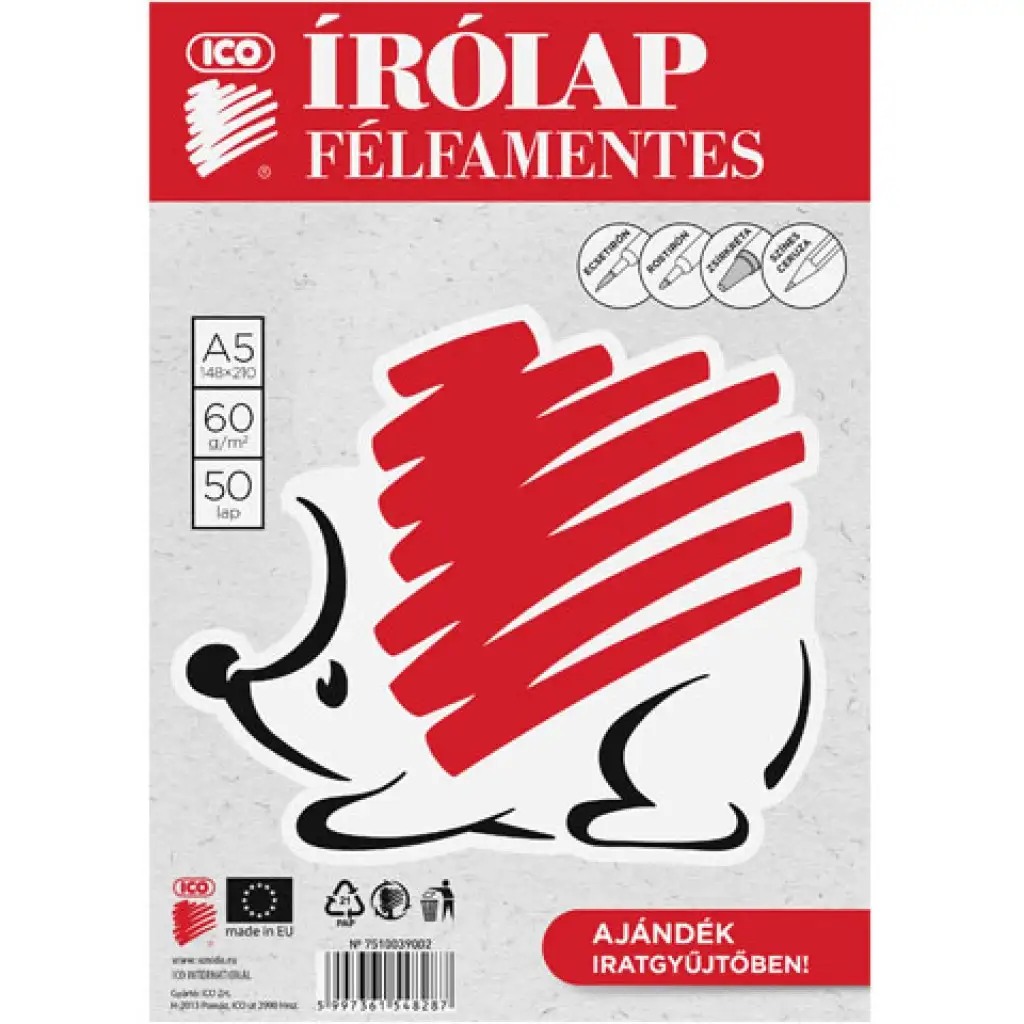 Ico: Süni félfamentes írólap A/5-ös méretben 50 lap kép 1