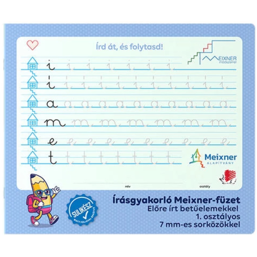 ICO: Süni Írásgyakorló Meixner-füzet előre írt betűelemekkel 1. osztályos 7mm sorközökkel kép 1