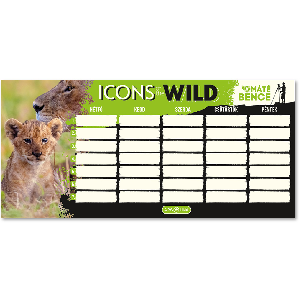 Ars Una: Máté Bence Icons of the Wild-Lions egylapos, kétoldalas órarend kép 1