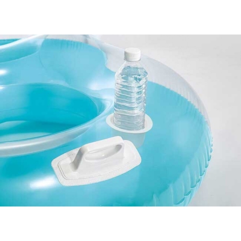 Intex: Dupla háttámlás kerek matrac kék színben 198x117cm kép 3