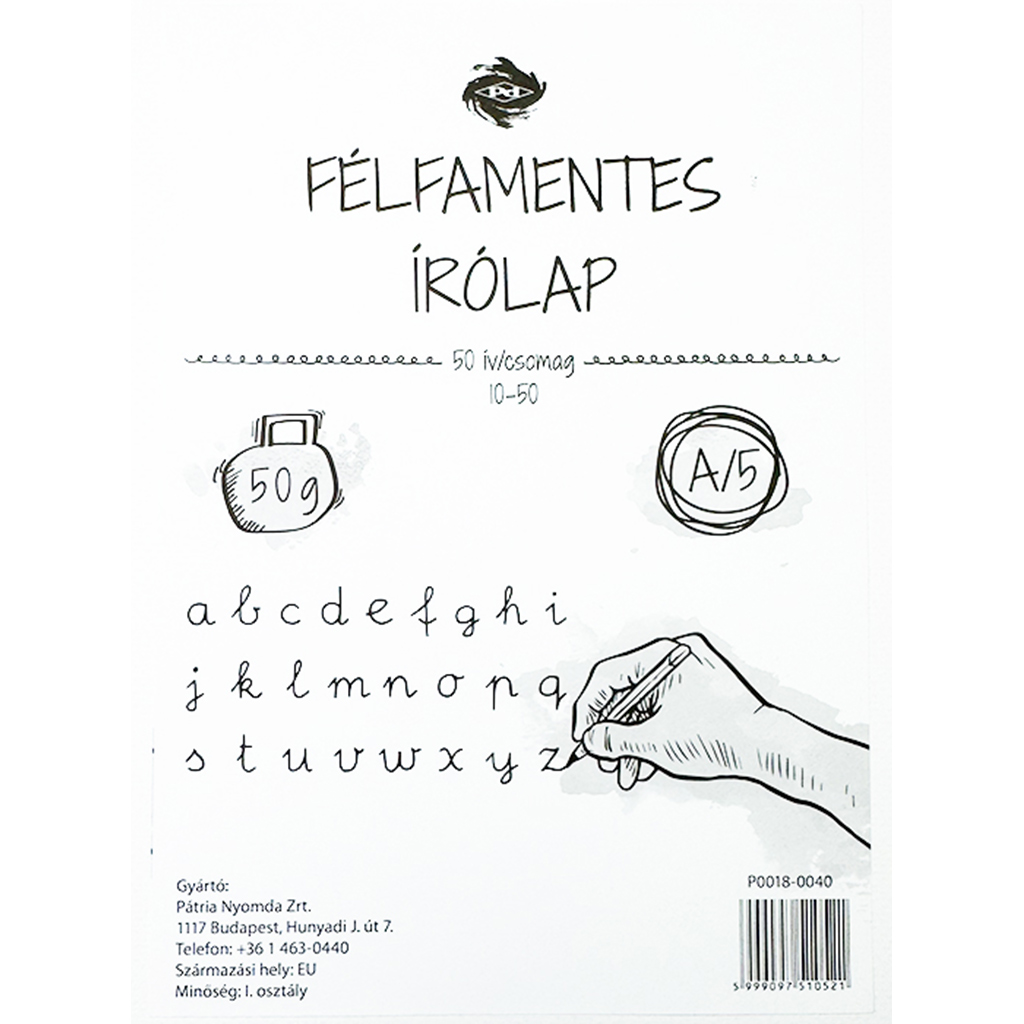 Félfamentes írólap 10-50 A/5 50db-os csomag kép 1