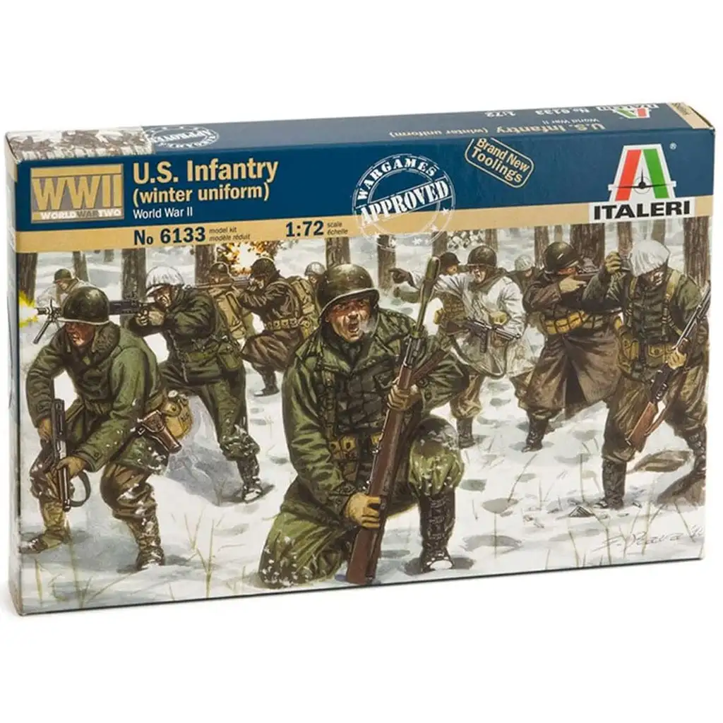 Italeri 1/72 U.S. Infantry WWII. Winter Uniform - téli egyenruhás katona figurák makett kép 1