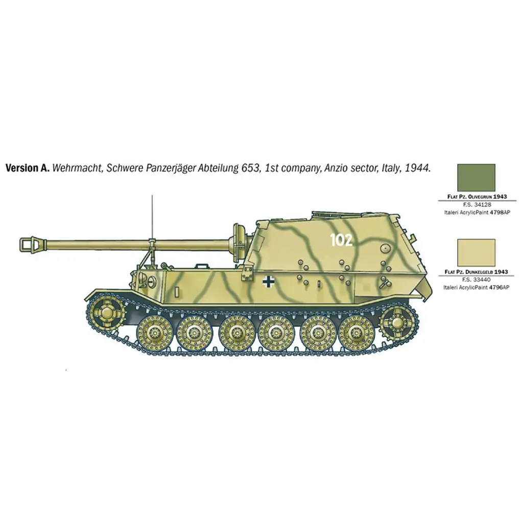 Italeri: 1/35 Sd.Kfz. 184 Elefant tankvadász makett kép 3
