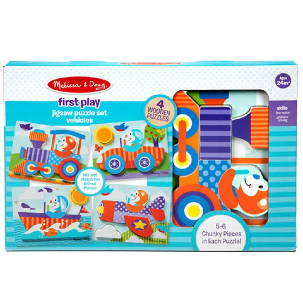 Járművek fa óriás puzzle - Melissa & Doug kép 1