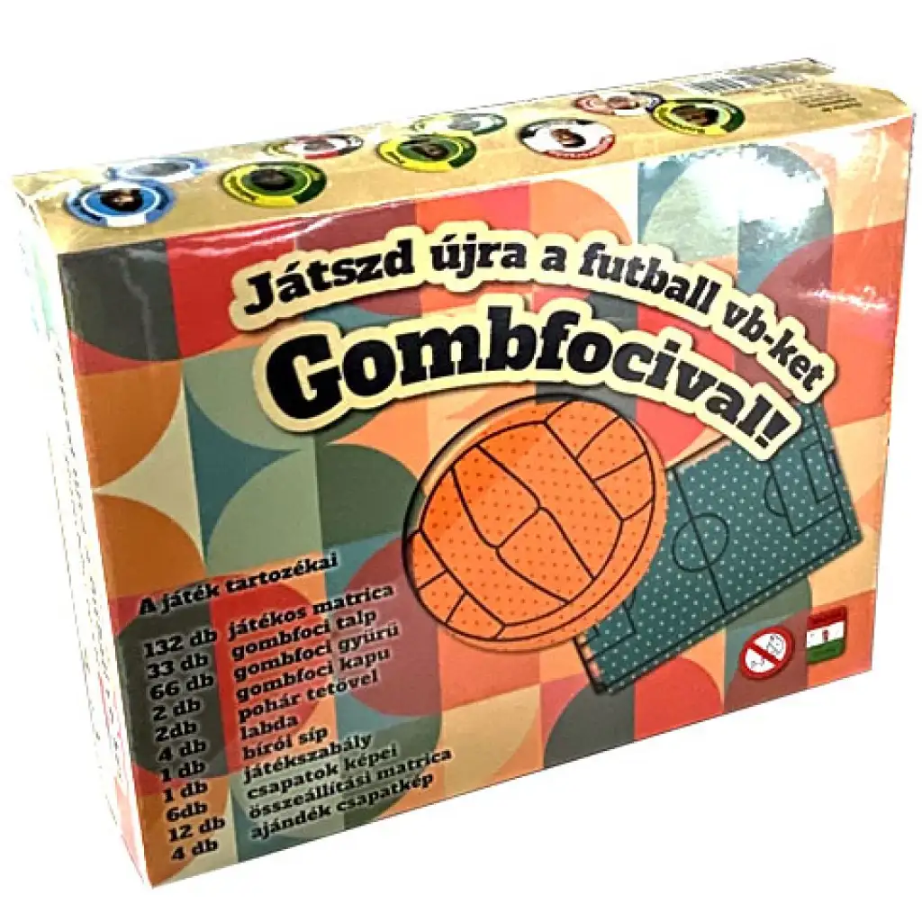 Játszd újra a futball vb-ket gombfocival! társasjáték szett kép 1