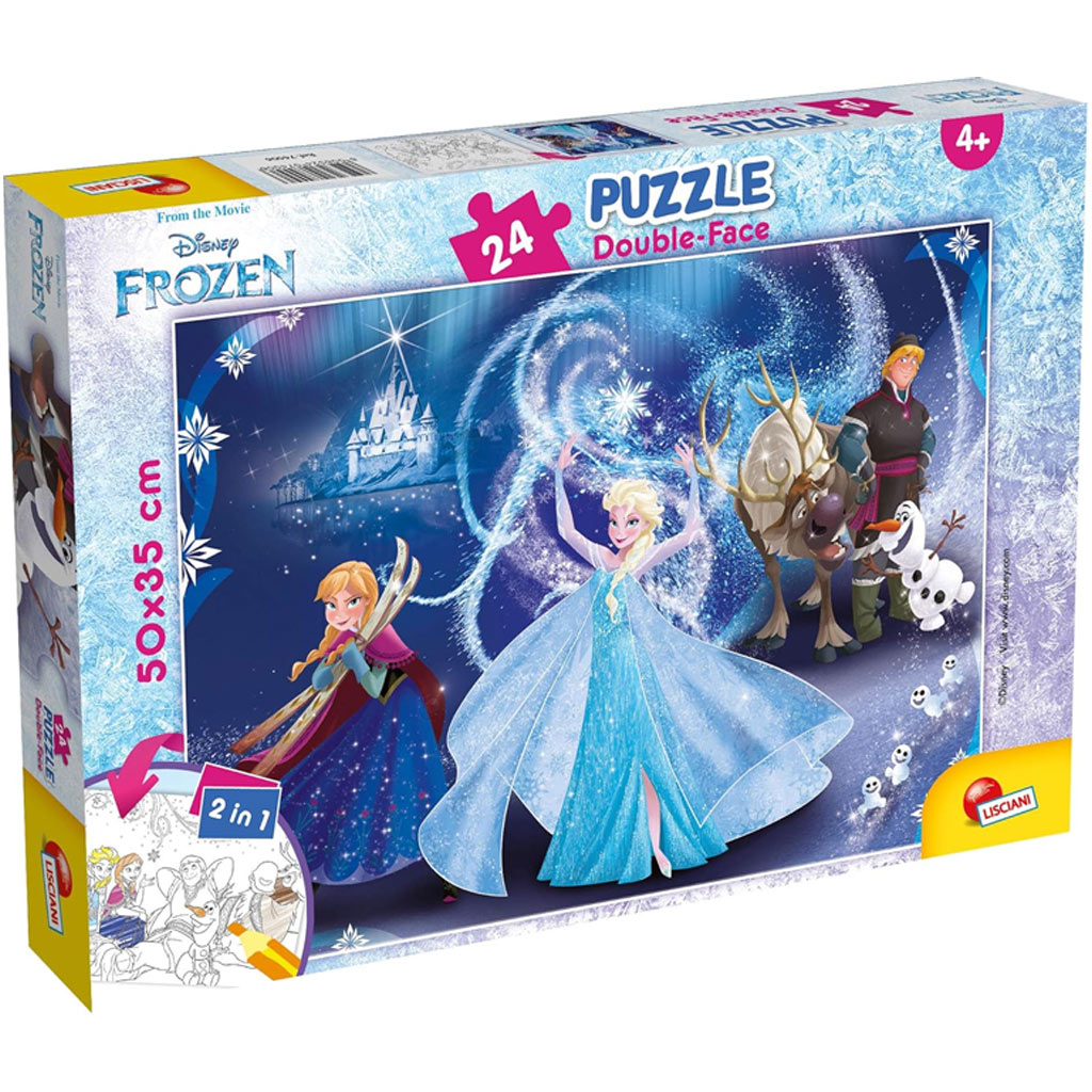Jégvarázs 2 az 1-ben 24db-os puzzle és színező 50x35cm - Lisciani kép 1