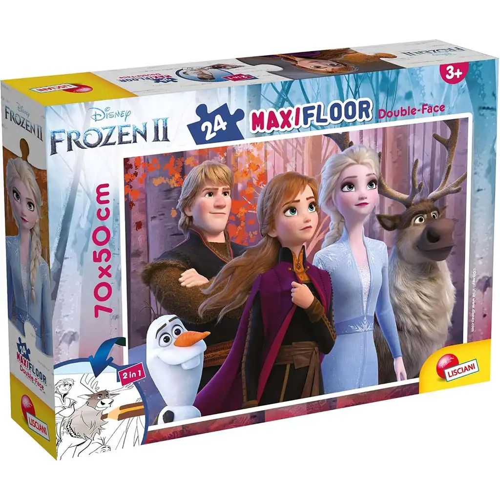Jégvarázs főszereplői 2 az 1-ben maxi 24db-os puzzle és színező 70x50cm - Lisciani kép 1