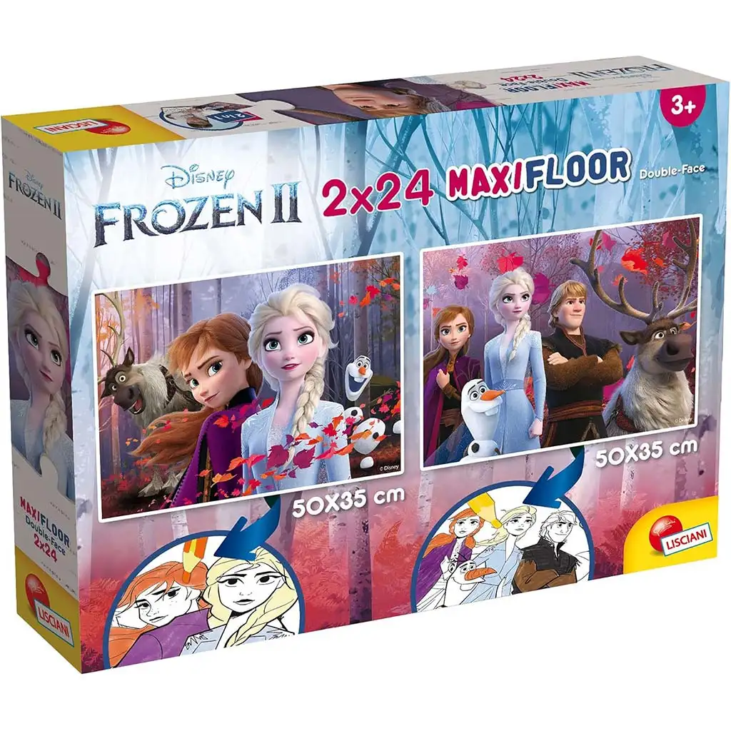 Jégvarázs 2 az 1-ben maxi 2x24db-os puzzle és színező 50x35cm - Lisciani kép 1