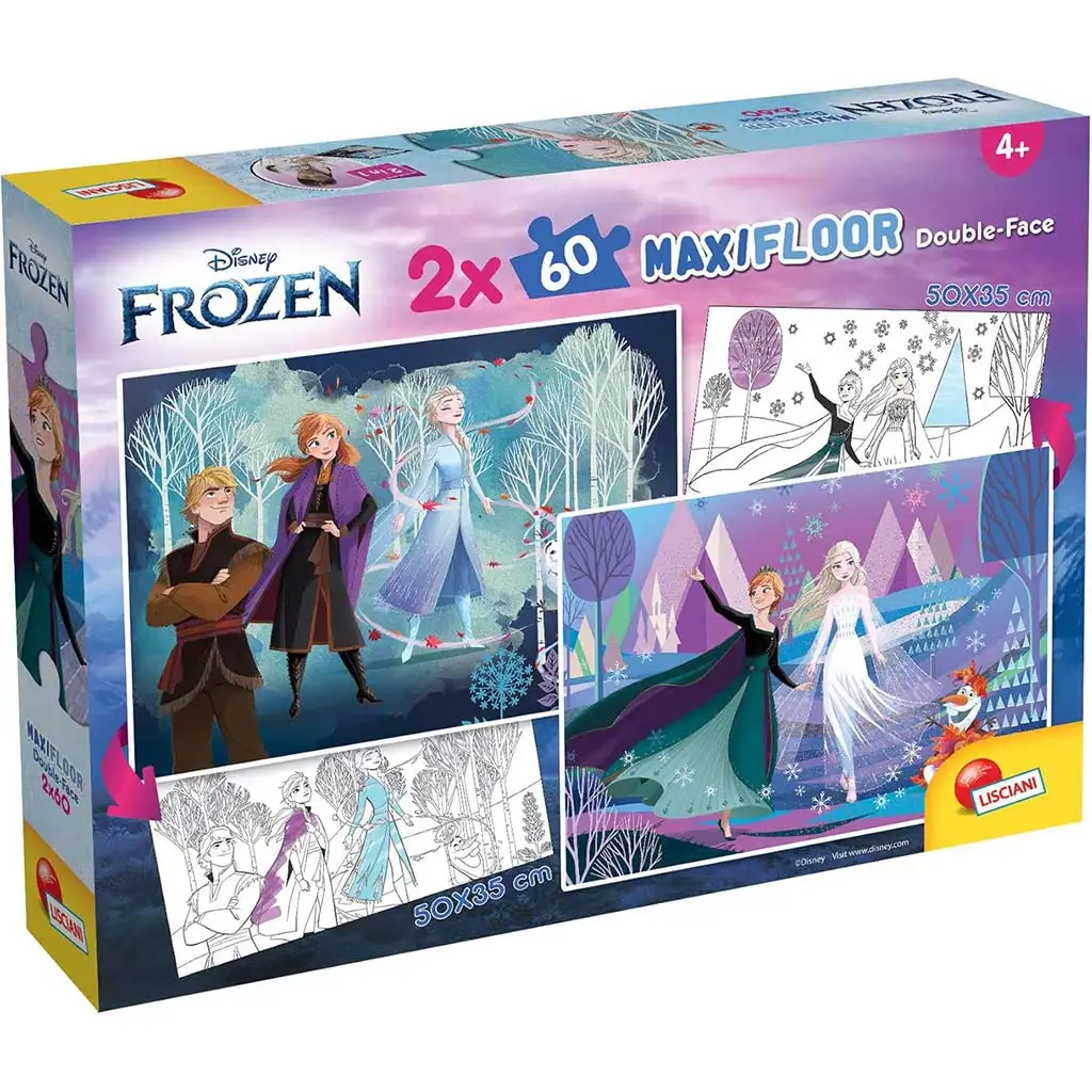 Jégvarázs 2 az 1-ben maxi 2x60db-os puzzle és színező 50x35cm - Lisciani kép 1