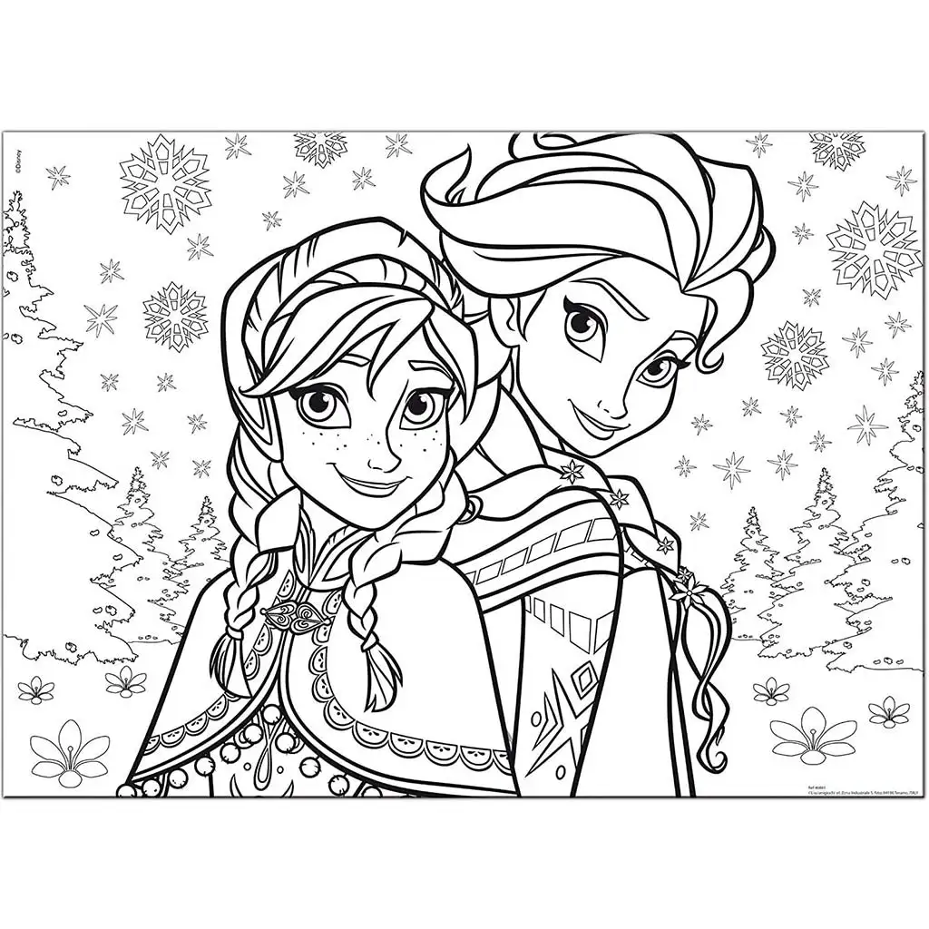 Jégvarázs A testvérek 2 az 1-ben 60db-os maxi puzzle és színező 70x50cm - Lisciani kép 2