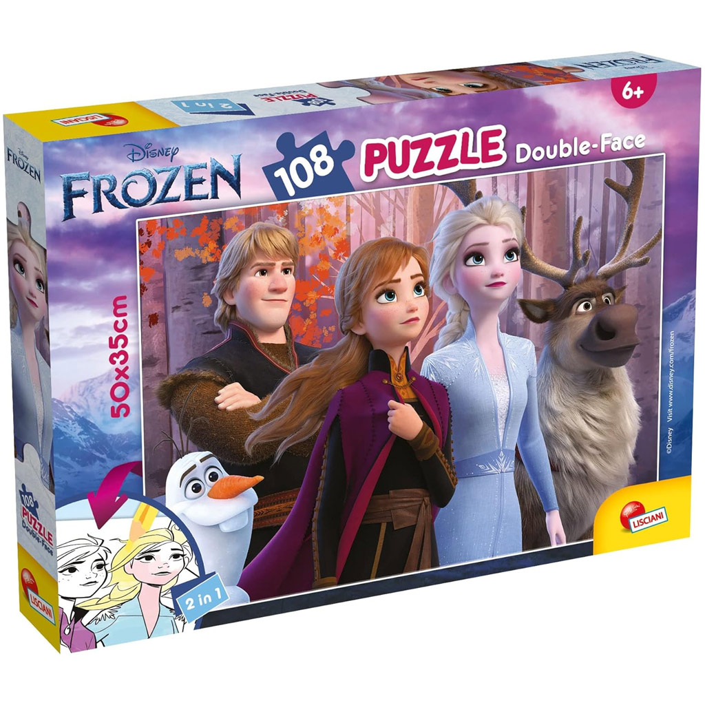 Jégvarázs 2 2 az 1-ben 108db-os puzzle és színező 50x35cm - Lisciani kép 1