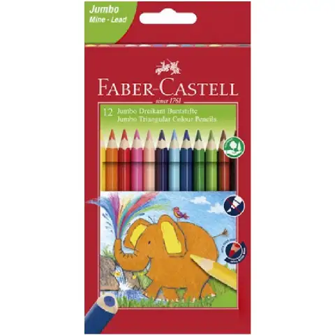 Faber-Castell: Jumbo 12db-os háromszögletű színes ceruza szett kép 1