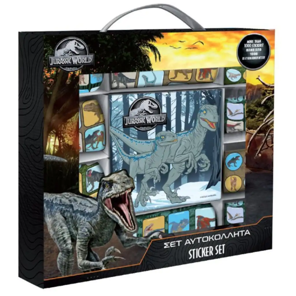 Jurassic World nagy 1000db-os matrica szett táskában kép 1