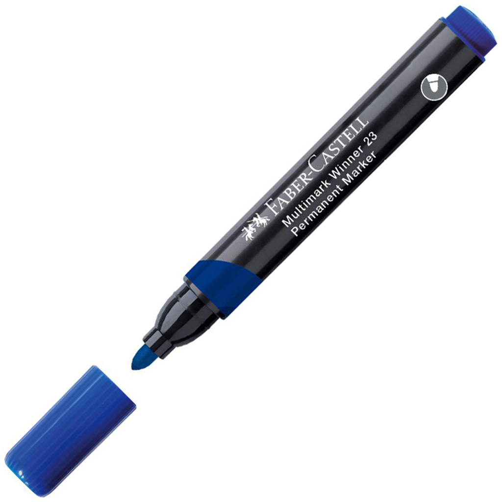 Faber-Castell: Permanent Marker kék alkoholos filctoll kerekített heggyel kép 1
