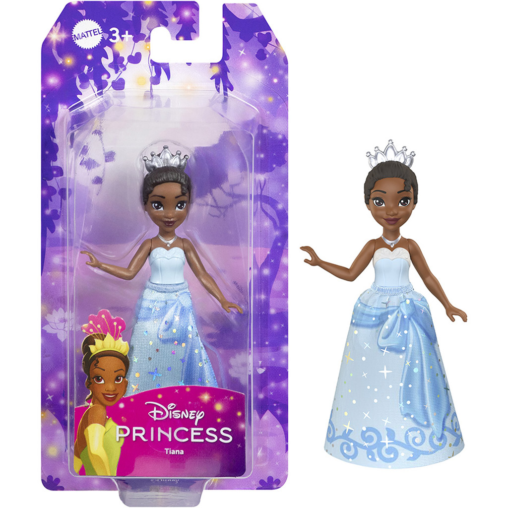 Disney Hercegnők: Mini Tiana hercegnő baba kék ruhában - Mattel kép 1