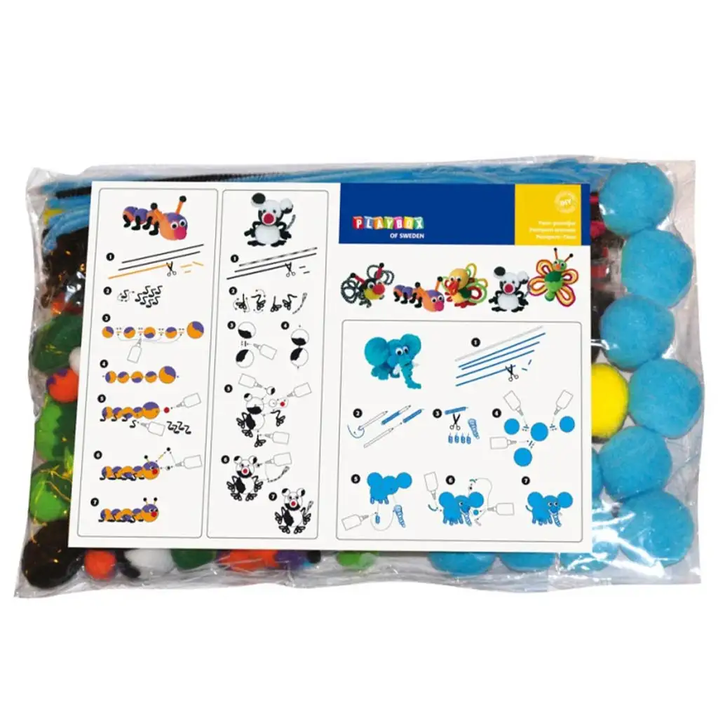 PlayBox: Színes állatos pompom szett kép 2