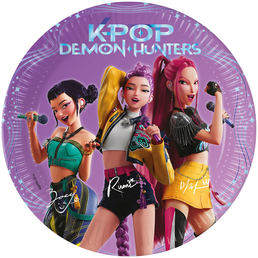 K-Pop Démonvadászok 8db-os papírtányér szett 20cm-es kép 1