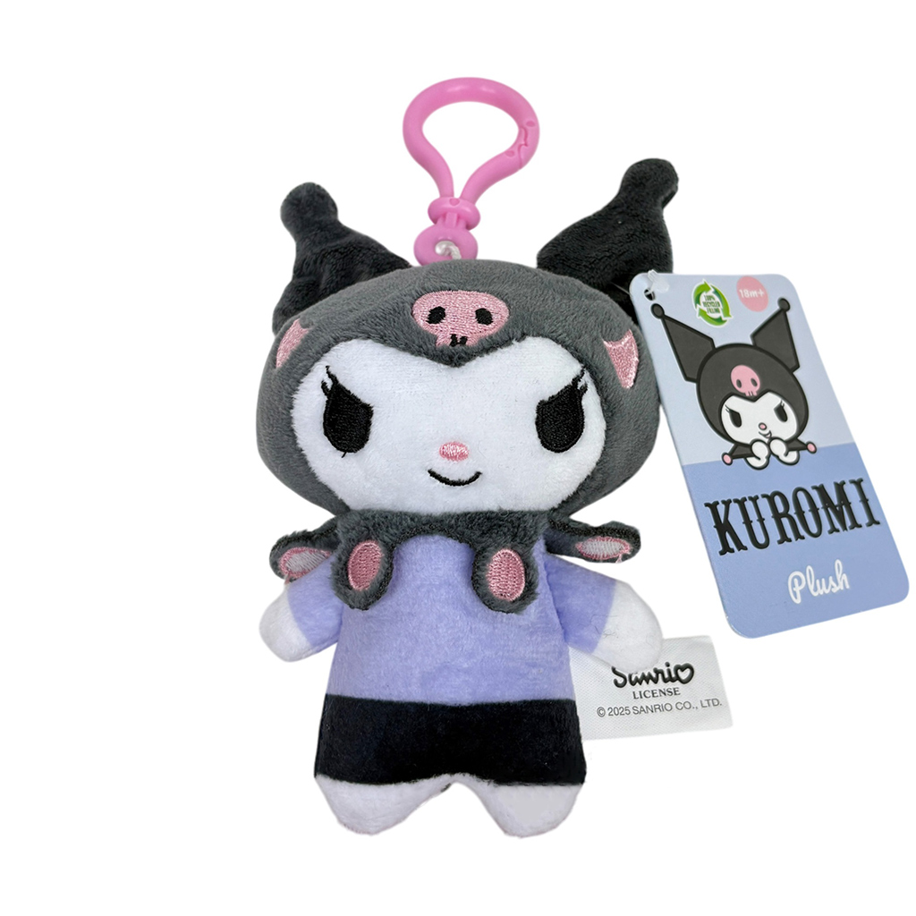 Kuromi plüss táskaklipp, 12 cm kép 1