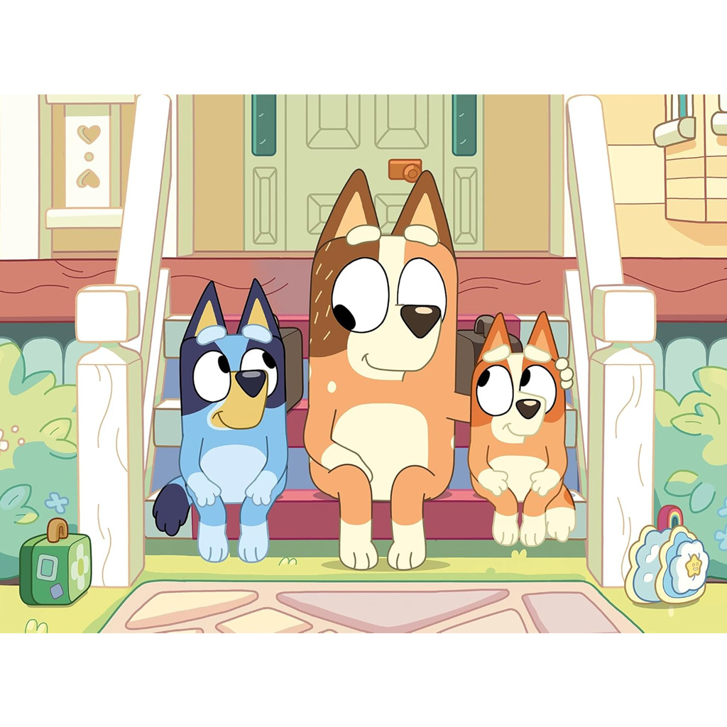Bluey kutyusok a lépcsőn 2 az 1-ben 48db-os Eco mini puzzle és színező 35x25cm - Lisciani kép 2