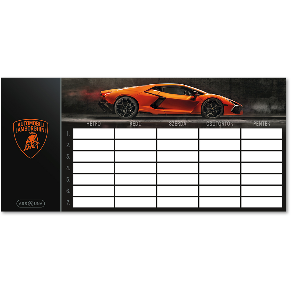 Ars Una: Lamborghini Aventador egylapos, kétoldalas órarend kép 1