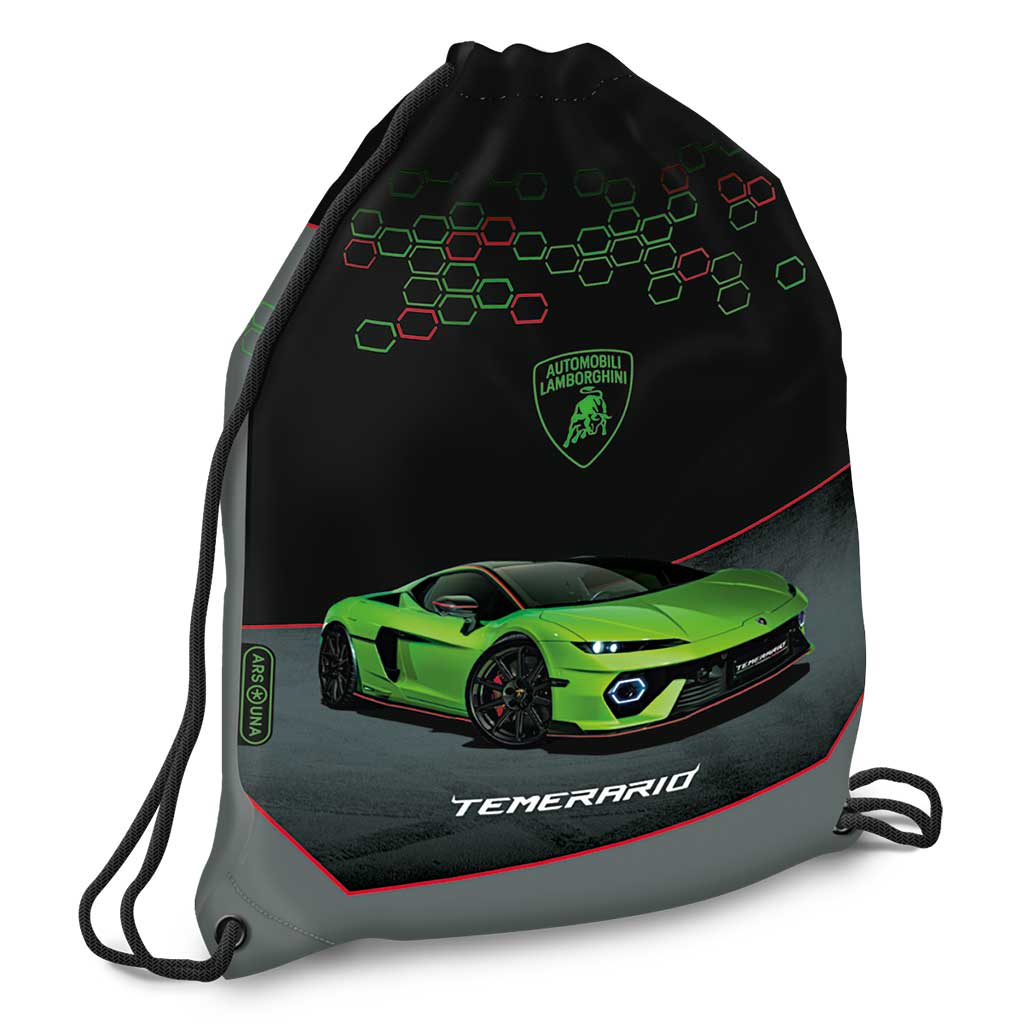 Ars Una: Zöld Lamborghinis tornazsák, sportzsák 32x42cm kép 1