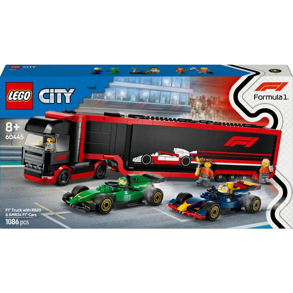 LEGO® City: F1®-es kamion, RB20 és AMR24 F1®-es autókkal (60445) kép 1