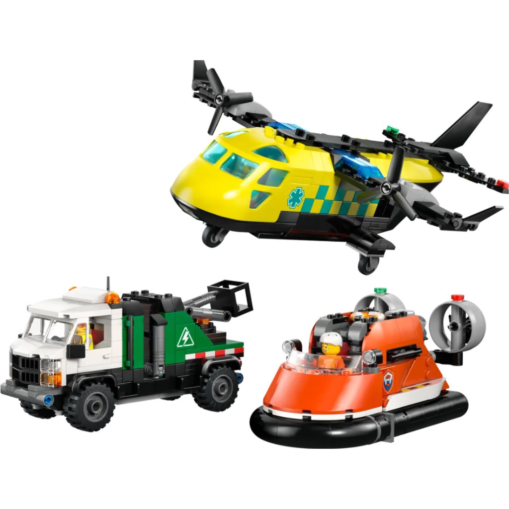 LEGO® City: Repülőgép, emelőkosaras kocsi és légpárnás jármű remix (60505) kép 2