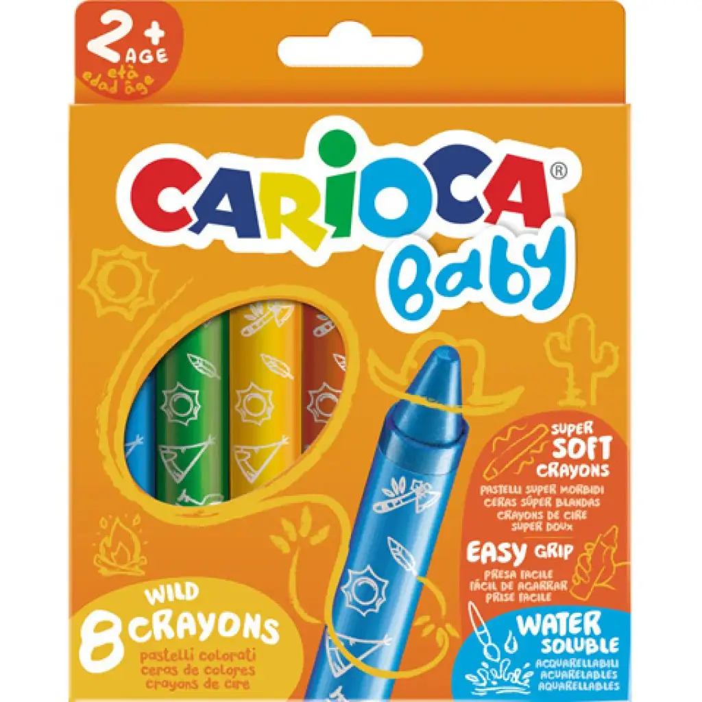 Lemosható extra puha Baby zsírkréta szett 8db - Carioca kép 1