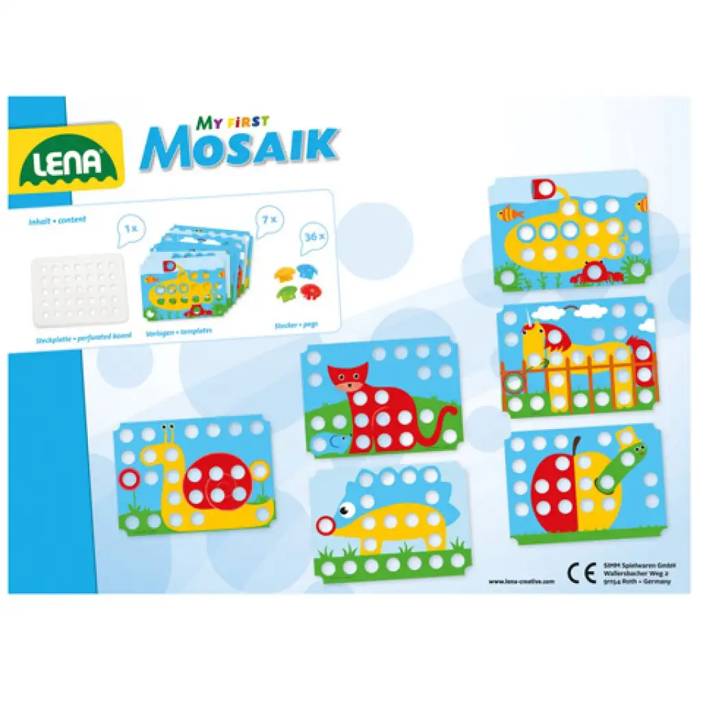 LENA: Mosaik Első Pötyi kreatív szettem 7 mintával 32mm 36db-os kép 2