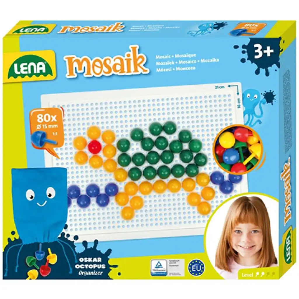 LENA: Mosaik Áttetsző pötyi kreatív készlet 15mm 80db-os kép 1