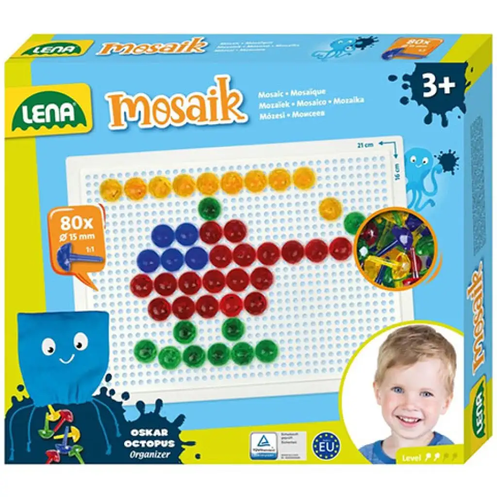 LENA: Mosaik Átlátszó pötyi kreatív szett 15mm 80db-os kép 1