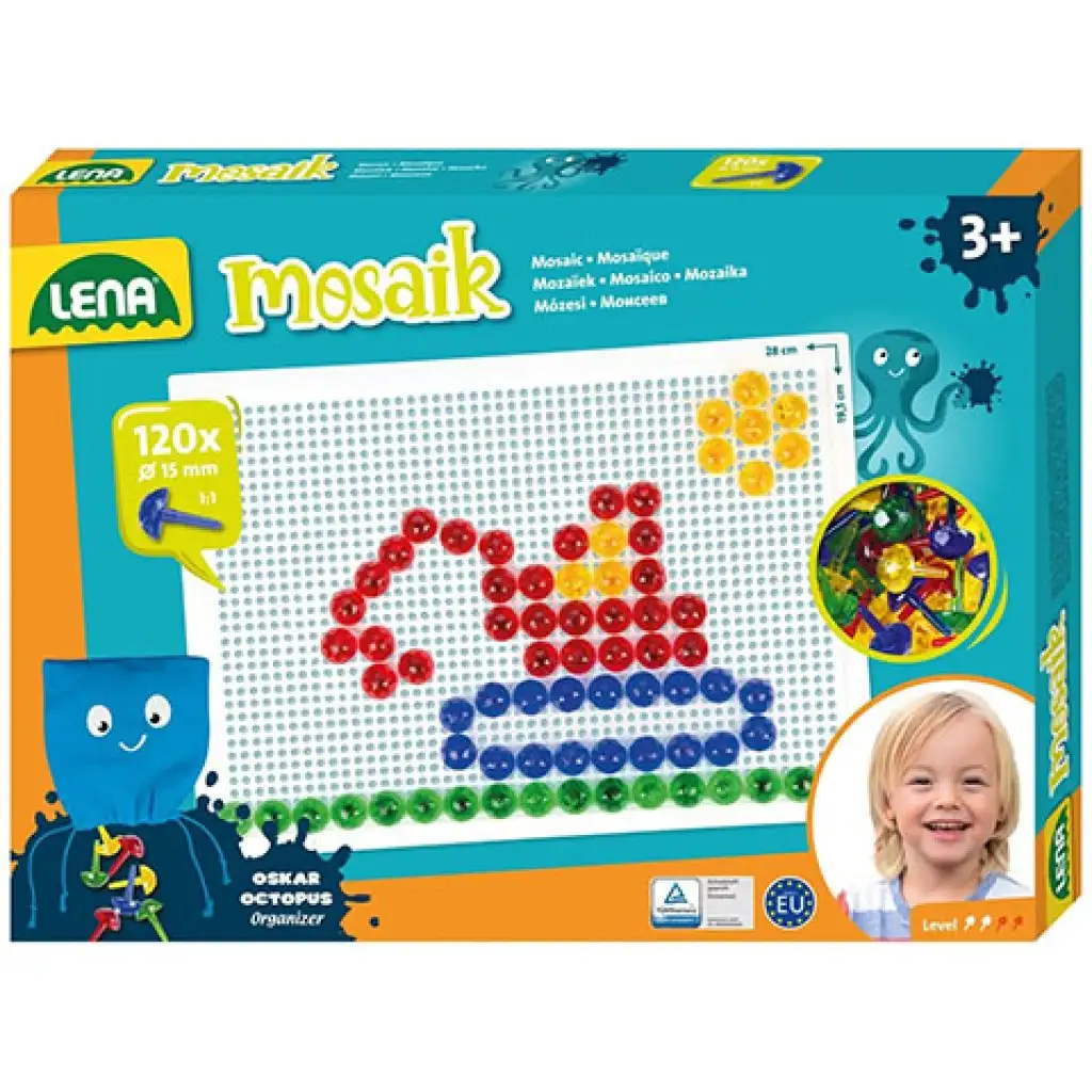 LENA: Mosaik Átlátszó pötyi kreatív szett 15mm 120db-os kép 1