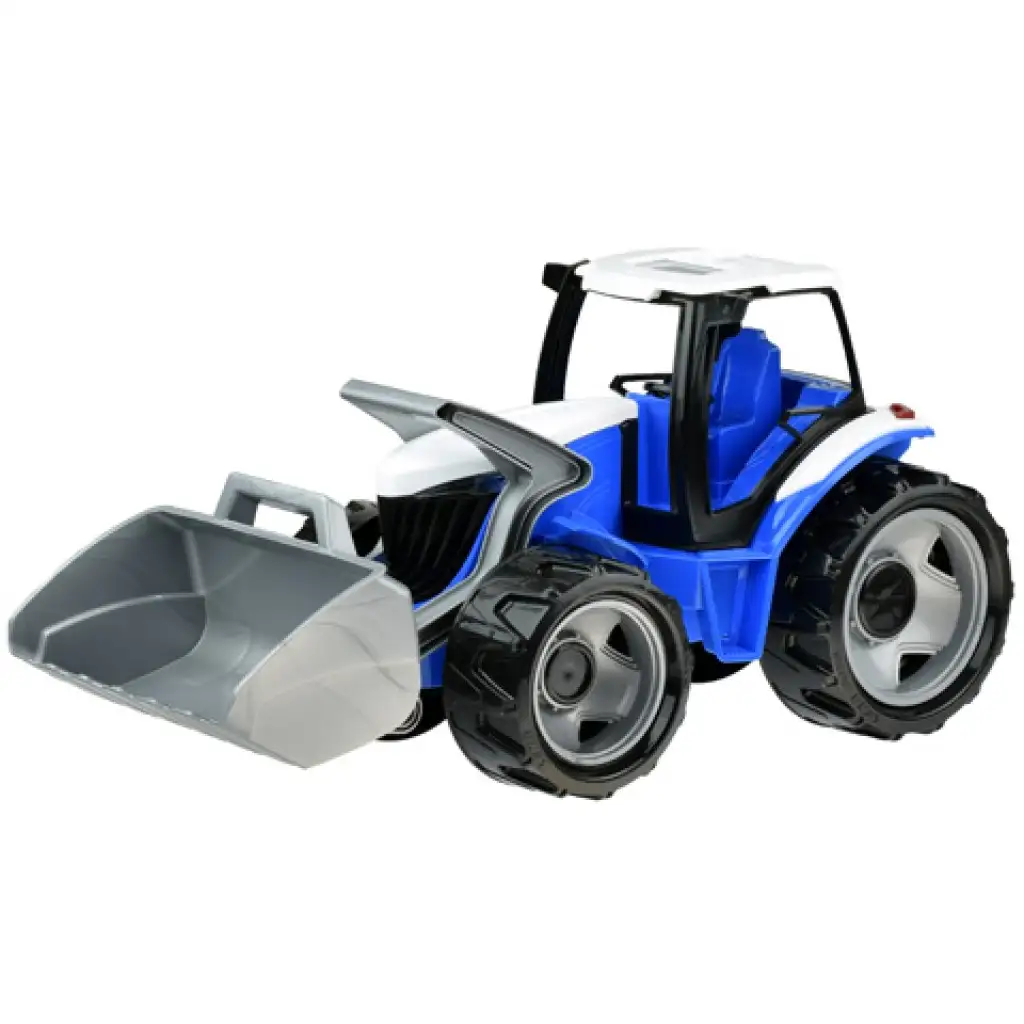 LENA: Óriás traktor homlokrakodóval kék/fehér 62cm kép 1