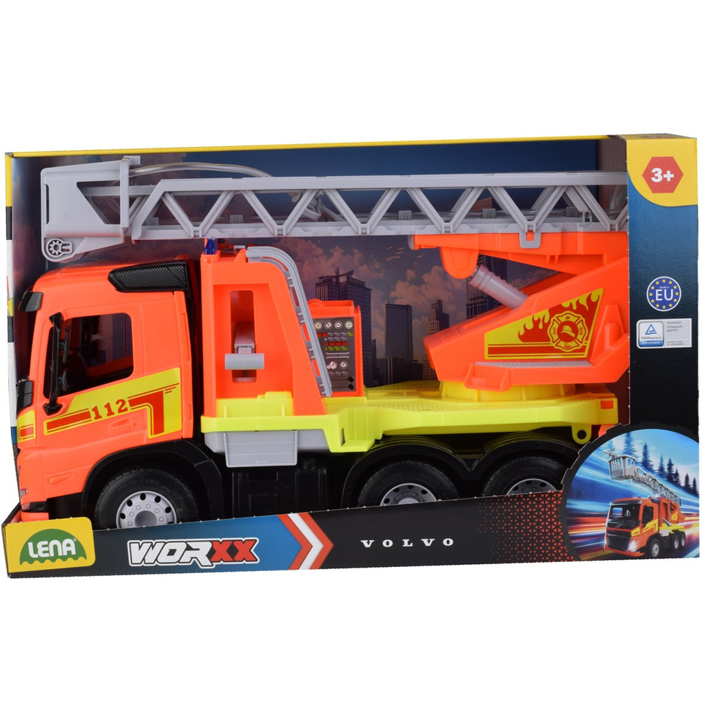 LENA: Worxx Volvo FMX létrás tűzoltóautó dobozos 48cm kép 1