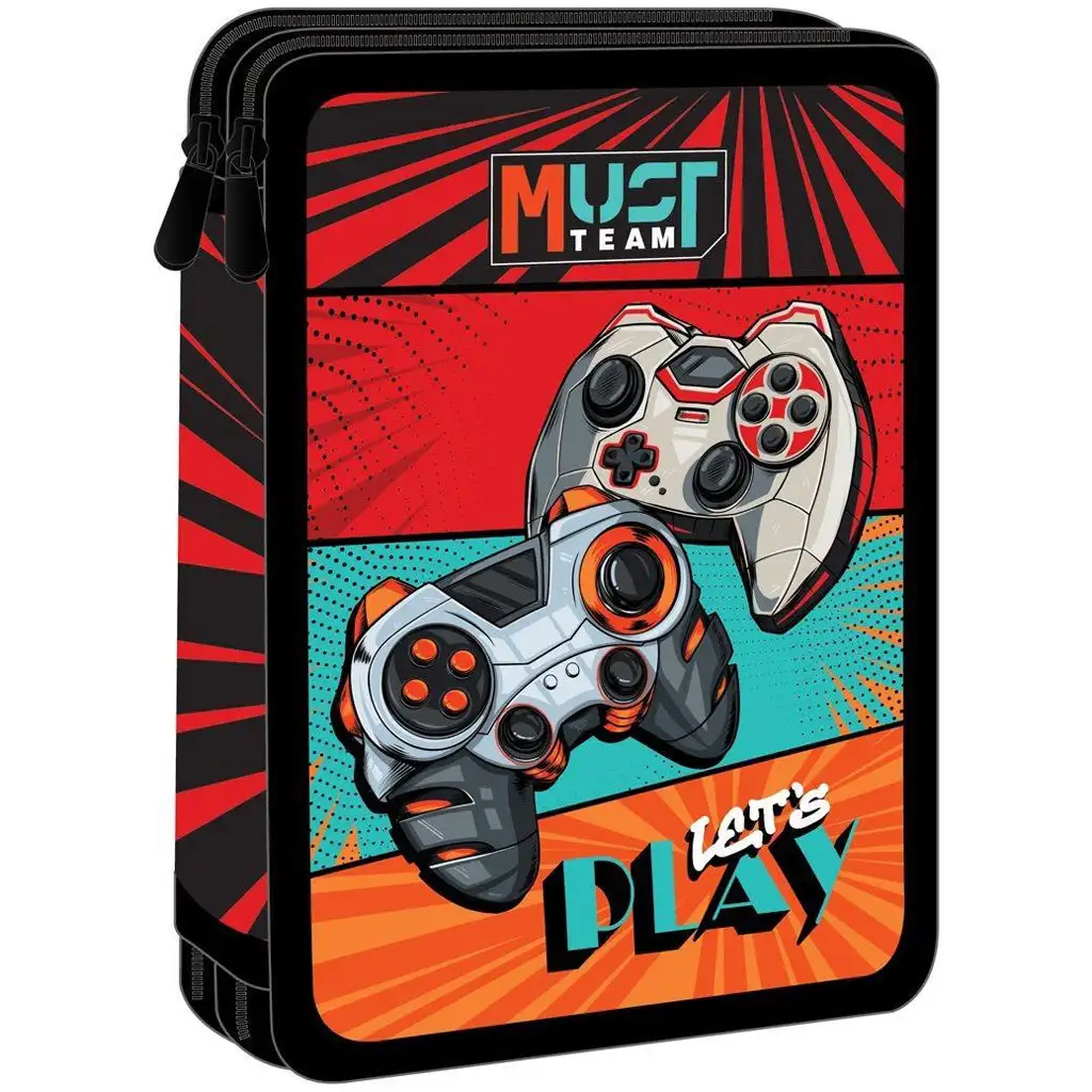 Luna: Must Team Let's play gamer mintás 2 szintes töltött tolltartó kép 1